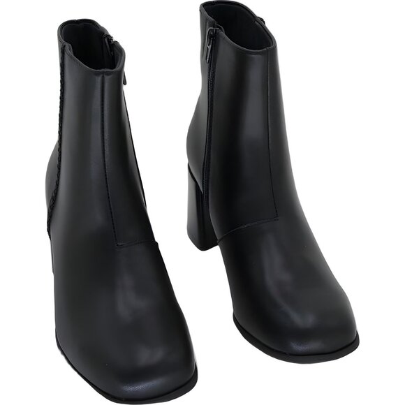 Clarks Keirsta Faye Black Leather Ankle Boots Side Zip Women's US 7M - Picture 1 of 6